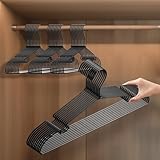 30 Pack Aluminum Clothes Hangers, 16.5 Black Inch Metal Shirt Hangers, Lightweight and Sturdy Heavy Duty Hangers for Suit Jackets and Dress Wedding Dresses Etc