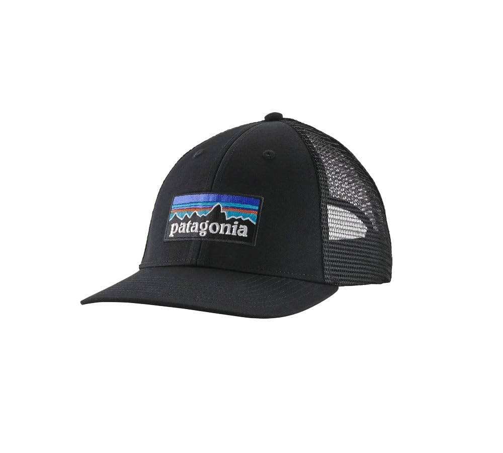 Patagonia 38283-BLK P-6 Logo LoPro Trucker Hat Hat Unisex Black UNI