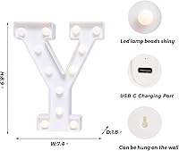 Vista 269 de Foaky LED Letter Lights Sign Marquee Light Up Letters Sign for Night Light Wedding/Birthday Party Battery Powered Christmas Lamp Home Bar