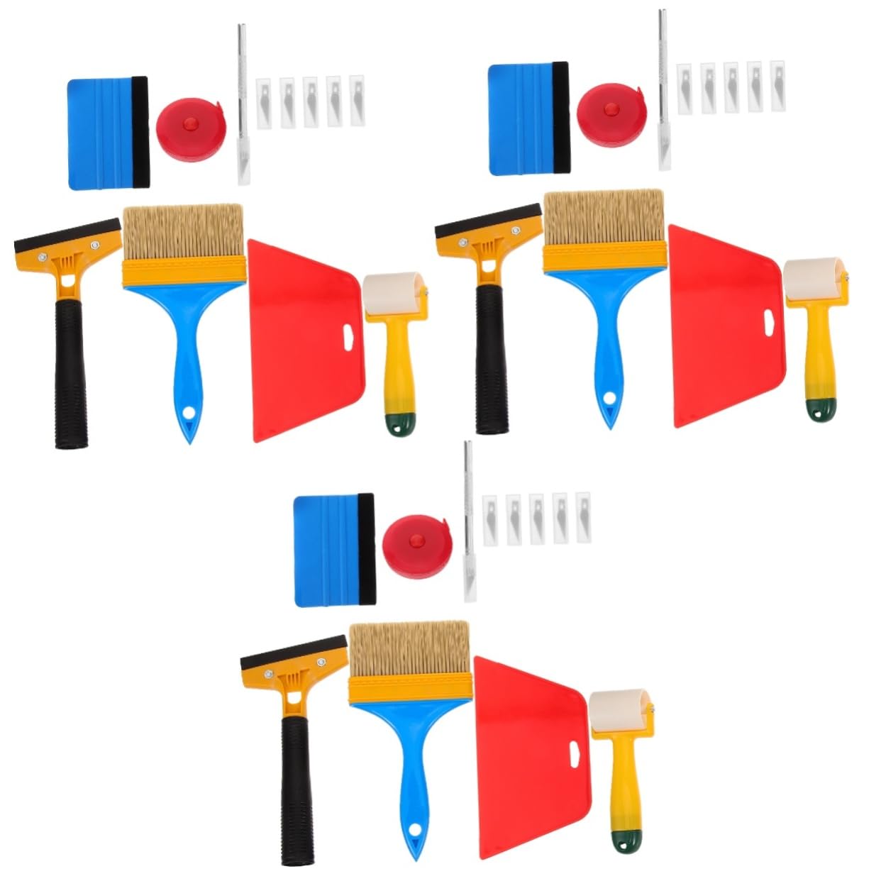 3 Ensembles Kit Outils De Tapisserie Outils De Pour Peint Avec Raclette Pour Application Facile Retrait Du Decoratif 12 Pièces * 3