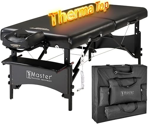 Master Massage Mesa de masaje portátil Galaxy Therma Top de 30 pulgadas para uso profesional y doméstico, cama de masaje de viaje de altura