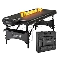 Vista 3 de Master Massage Galaxy Therma - Cama de pestañas superior de 30 pulgadas, 2 pliegues con funda de transporte, altura de mesa de spa ajustable