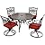 Hanover Traditions 5-Piece Patio Dining Set with Rust Resistant 48'' Round Dining Table and 4 Swivel Rocker Chairs with Plush Weather Resistant Autumn Berry Red Cushions, Modern Outdoor Dining Set