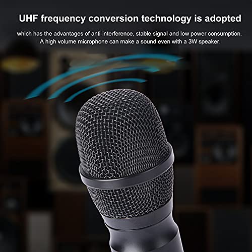 Microfone sem fio BT conjunto de placa de som de metal duplo profissional UHF microfone dinâmico sem