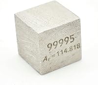 Vista 3 de Cubo de metal blando de indio en 99,995 % Cubo de elemento puro de 25,4 mm de densidad para coleccionista de elementos, tabla periódica, cazador