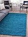 Unique Loom Solo Solid Shag Collection Modern Plush Turquoise Area Rug (4' 0 x 6' 0)