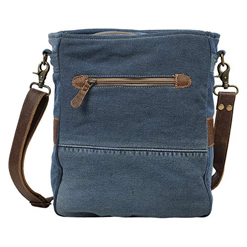 Myra Bag 1995 Vintage Denim Upcycled Cotton Canvas & Leather Shoulder Bag S-15703
