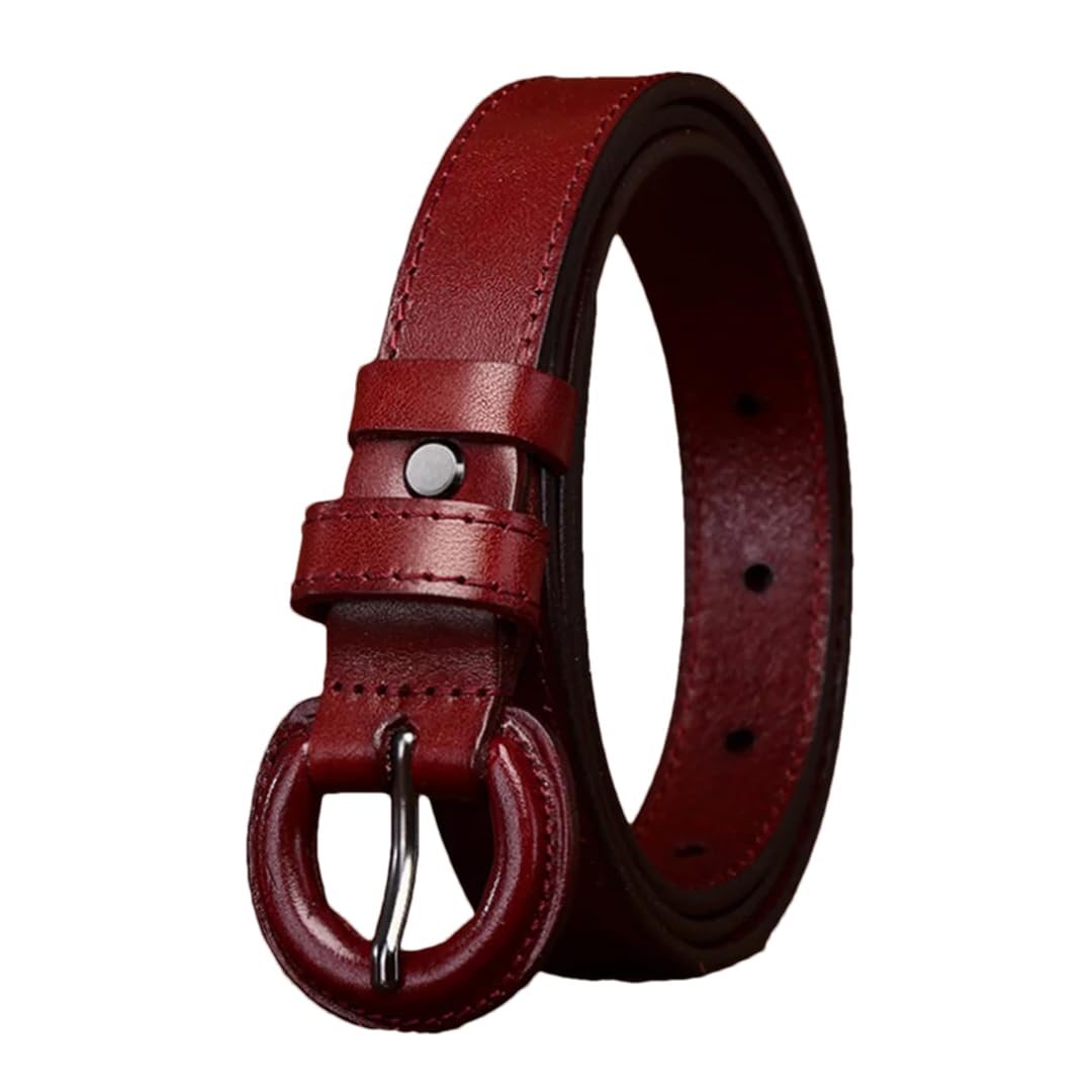 Women’S Retro Cowhide Belt 2.2Cm Wide For Pants Jeans