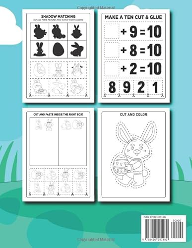Happy Easter Cut And Paste Workbook For Preschool: Fun Scissor Skills Activity Book For Preschool Ki