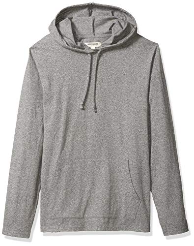 Amazon Brand - Goodthreads Men's Soft Cotton Long-Sleeve Pullover Hoodie T-Shirt, Grey Heather, Large