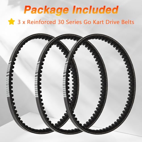 Image of EVRBUL 3PCS Reinforced 30 Series Go Kart Drive Belts Compatible with Manco 5959 / Comet 203589 and Most Manco, American Sportworks and Ken-bar Karts with 5hp-7hp Engines