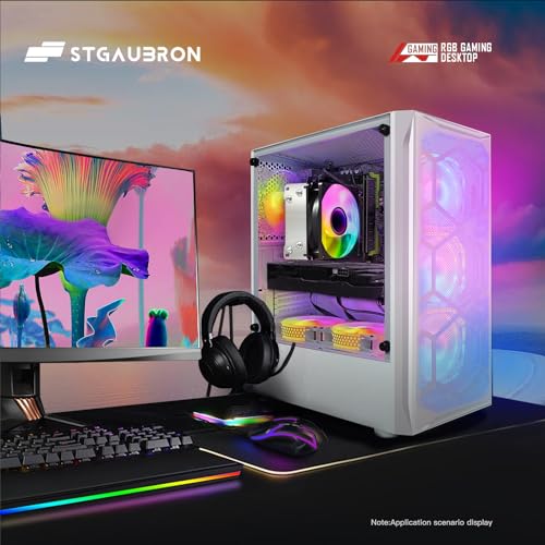 Image of STGAubron Gaming PC Desktop, GeForce RTX 2060 Super 8G, AMD Ryzen 7 Pro 2700 up to 4.1G, 16G DDR4, 1T SSD, WiFi 6, BT 5.0, RGB Fan x6, Windows 11 Home