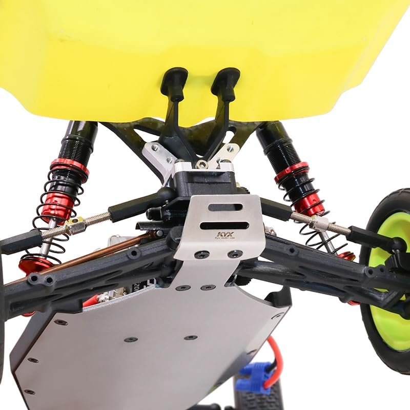 KYX Racing Stainless Steel Front Rear Chassis Guard Set Upgrades Parts Accessories for 1/16 1/18 RC Crawler Car LOSI Mini-B Brushed Mini-T Buggy