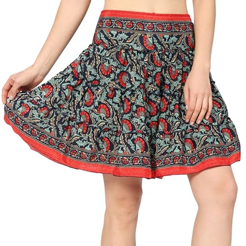 KE KANHA EXPORTS Women's Boho Printed Short Skirt for Women | Min...