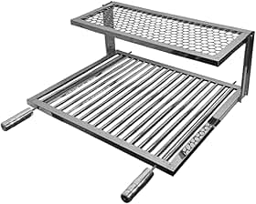 Grelha Uruguaia Para Churrasco Com Grelha Dupla Inox Reforçada (45x50)