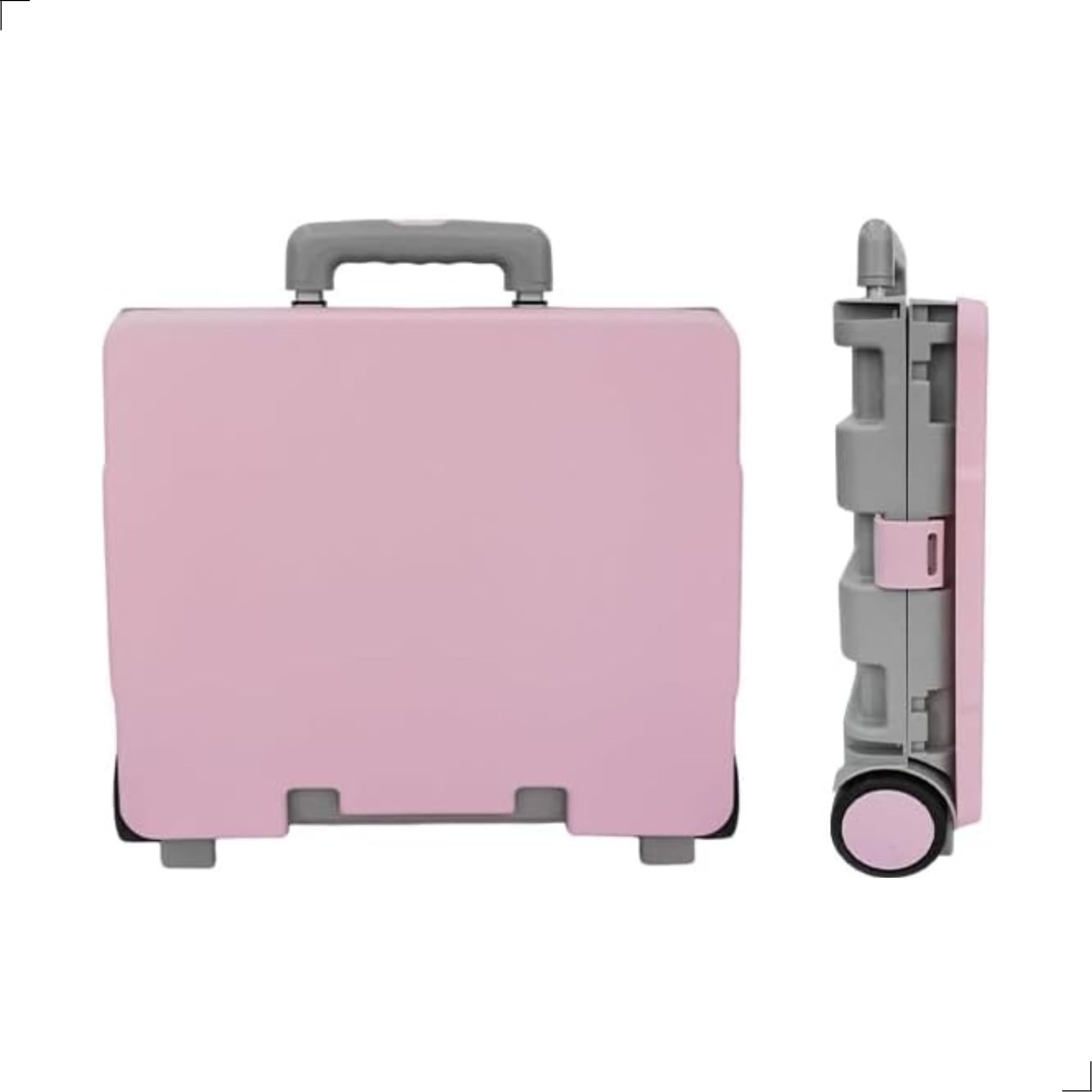 40L Shopping Trolley on Wheels - Pink & Grey | Folding Trolley Utility Cart with Telescopic Handle | Shopping Cart for Teacher, Laundry, Office & Travel