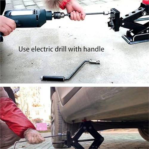 Cric ciseau pour voiture en panne : levage électrique double usage A2T