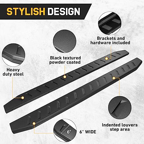 Estribos negros tipo running boards 6 pulg Toyota Tacoma miniatura 3