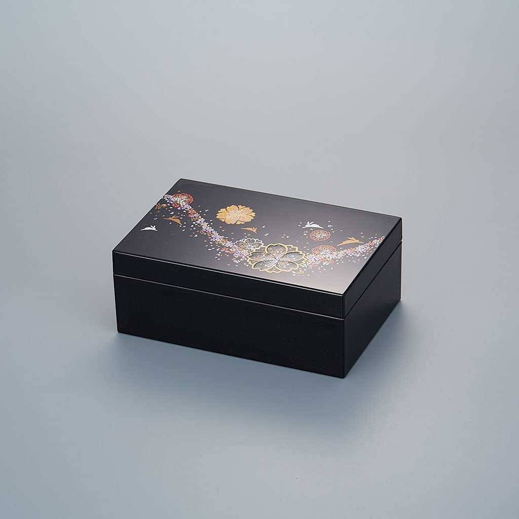 Caja de joyería Caja de Almacenamiento de Joyas de Laca con Espejo en la Tapa Flor y Conejo Patrón de Conejo Organizador de Resina de Resina de Resina de Resina (Color : A)