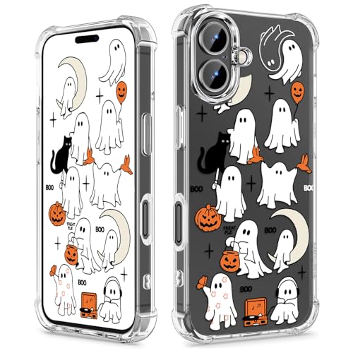 Coque de téléphone d'Halloween pour iPhone 17 fine transparente anti-choc