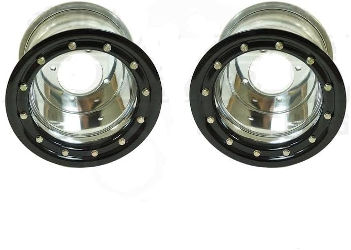 Compatible with Raptor 660 Raptor 700 Raptor 700R Rear Wheels Beadlock 9x8 3+5 4/115 & 4/110 Polished/Black
