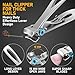 Toenail Clippers for Seniors Thick Toenails- Heavy Duty Podiatrist Ingrown Toe Nail Cutter for Men, Professional & Adults - Easy Grip Handle Stainless Steel (Extra Large, 10, Count)