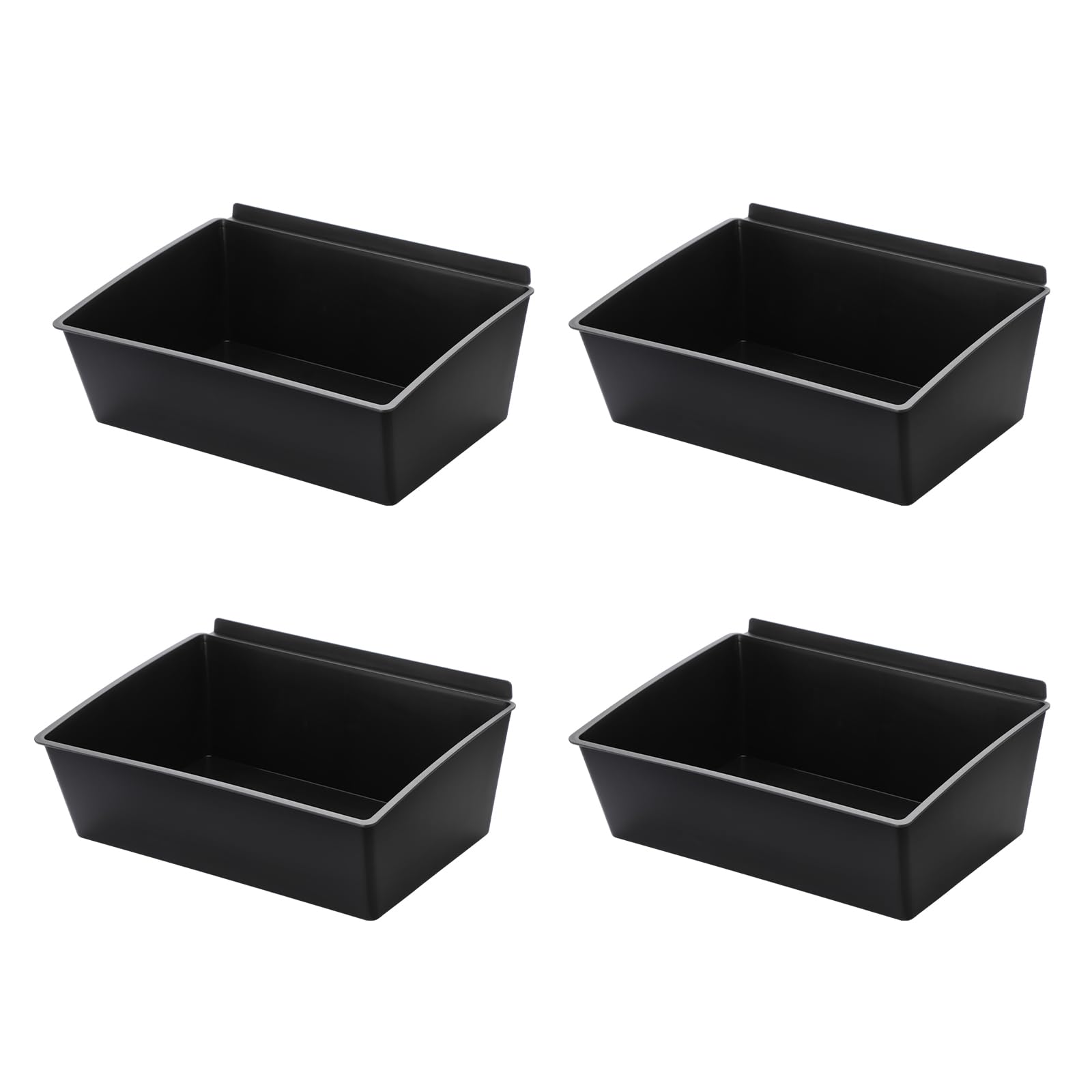 Sumnacon Slatwall Bins - 4 contenitori portaoggetti grandi per garage, in plastica, per riporre accessori da garage, impilabili, organizer per attrezzi per officine, centri commerciali