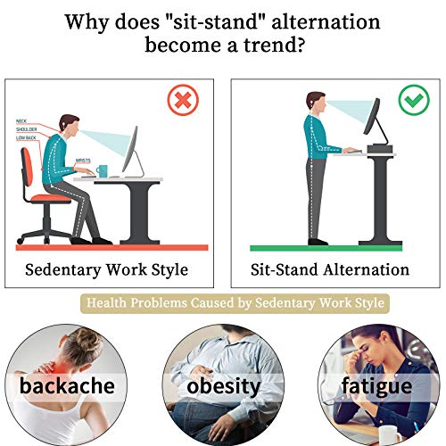 SIDUCAL Mobile Standing Desk, Rolling Ajustable Computer Desk, Mobile Computer Workstation Adjustable Desks for Home Office for Stand Up, Black - Thumbnail 3