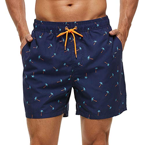 HLVEXH Männer Badehose Lustig Bunt Hawii Palmen Grafik Sommer Strand Sport...
