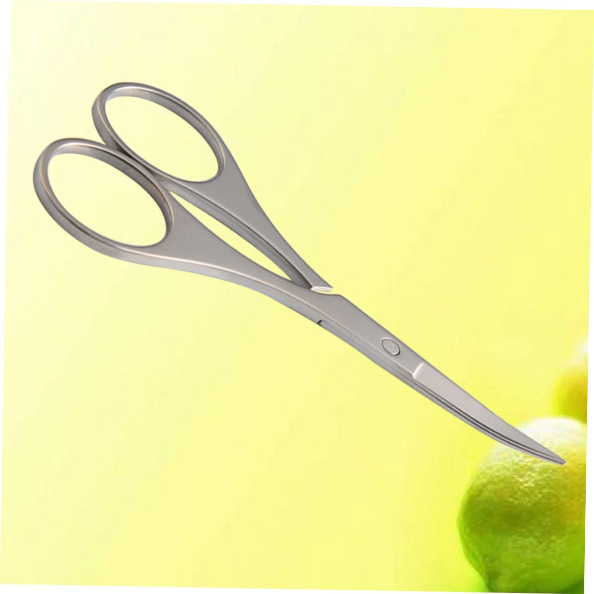 Forbici per Sopracciglia in Acciaio Inox Argento Punta Sicura | Design Antiscivolo, 1 Pezzo, Adatte per Sopracciglia e Peli Dell’orecchio