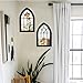 ZEXUIRU 2PCS Arched Window Wall Mirror,Rustic Farmhouse Accent Mirror, Wood Framed Entry Mirror for Living Room,Bathroom,Bedroom,Kitchen,15.5 * 9.8 Inch