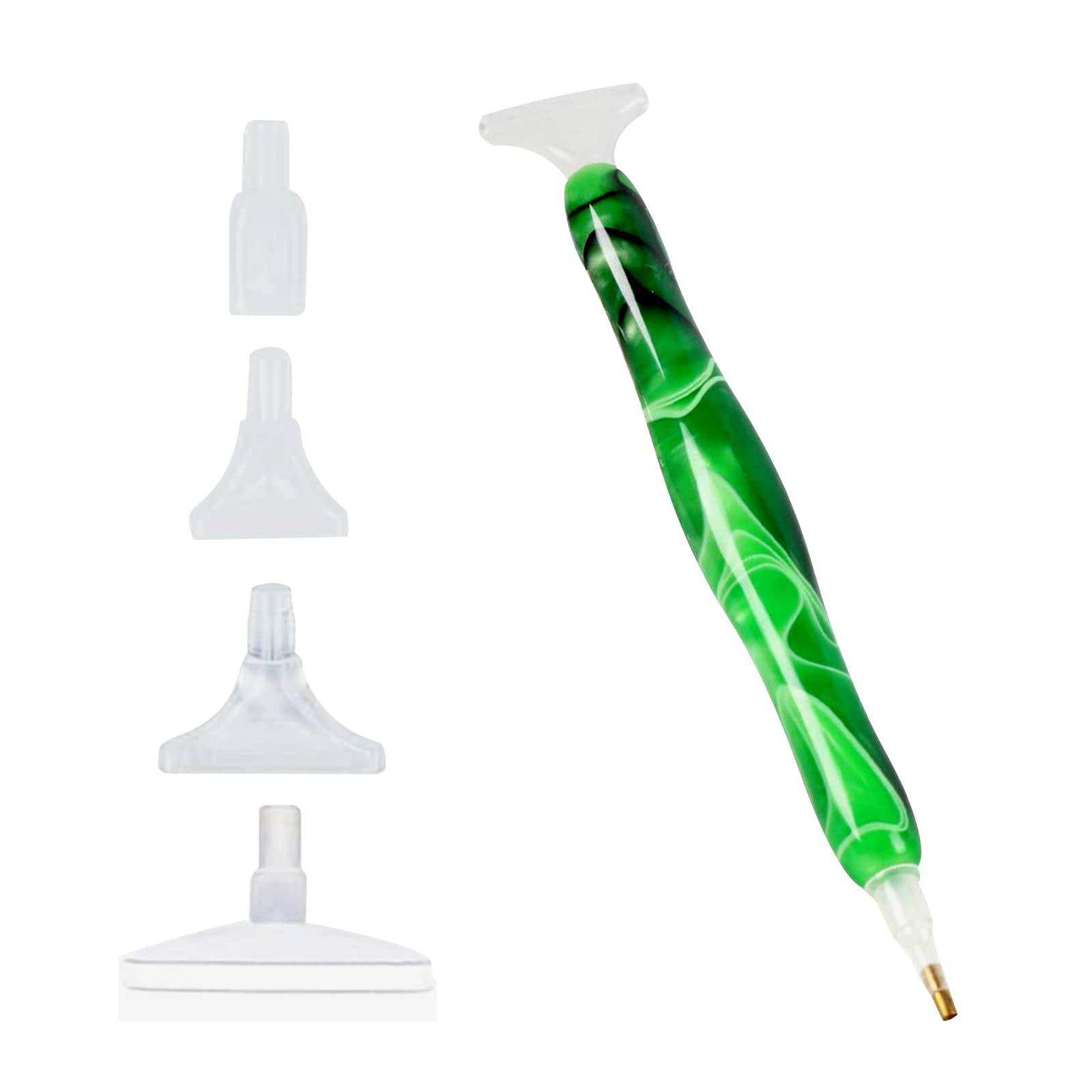 Xixilinruiyun B Green 1 Pcs Resin Diamond Painting Pen Diy Diamond Painting Pens 5D Art Rhinestone Applicator Embroidery For Gem Jewel Wax Picker Tool Embroidery Supplies, Crystal Drill Bead(Green)