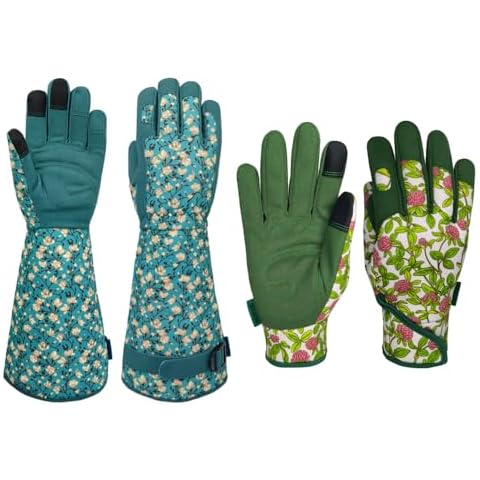 MSUPSAV Women Gardening Gloves,Vegan Synthetic Leather Garden Gloves, Work Gloves for Weeding, Planting, Digging,Medium Cover