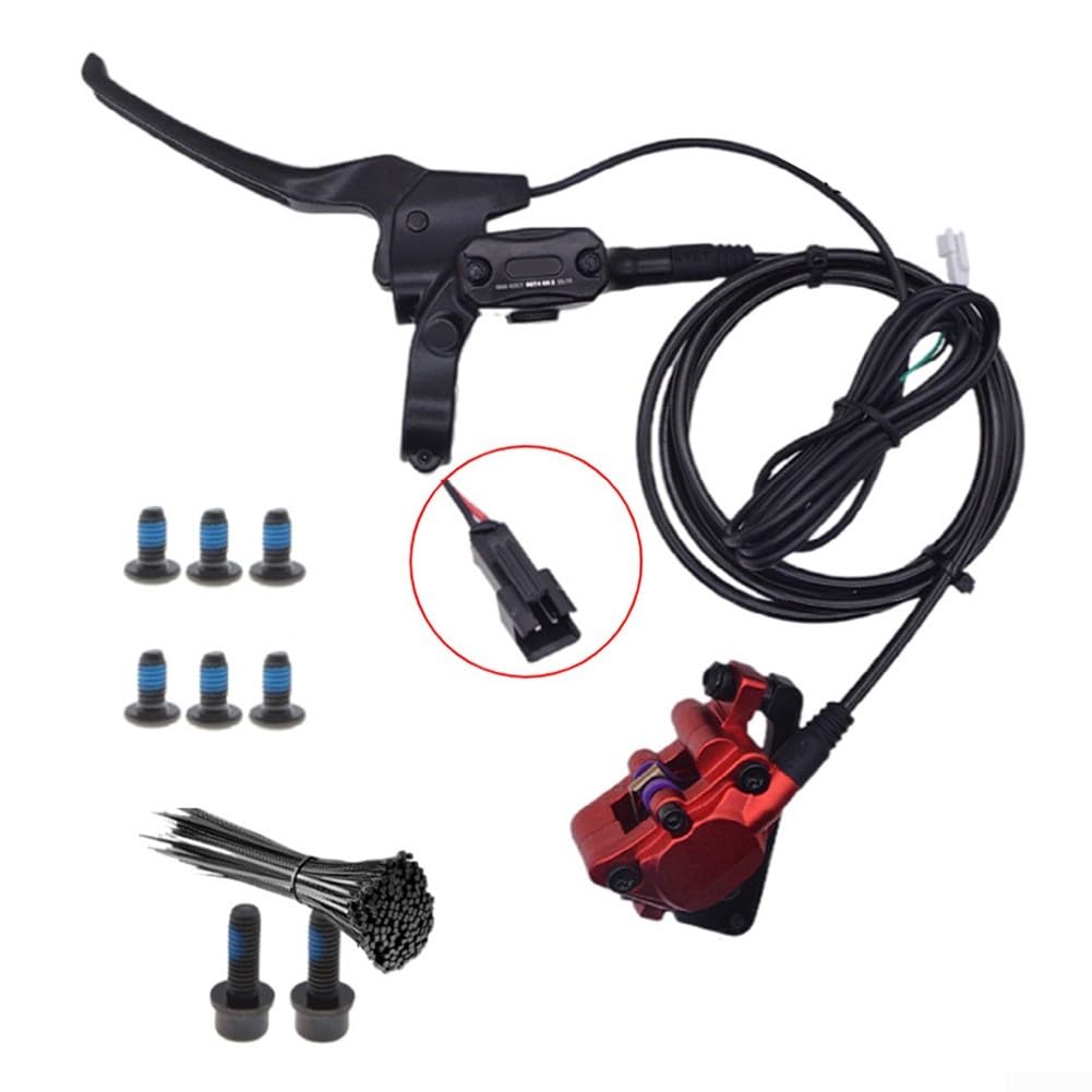 EasyByMall Set freno a disco idraulico , in lega di alluminio, freno a disco idraulico anteriore posteriore a doppio disco, leva a doppio disco, per EBike, anteriore posteriore (senza rotore),