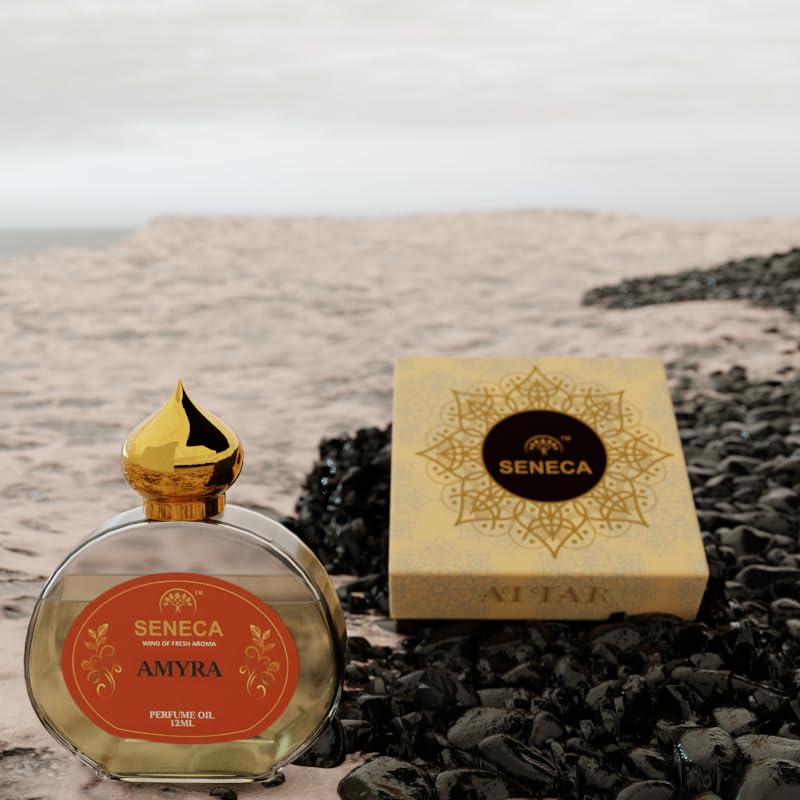 Image of Seneca 12ML Amyra Attar - Premium Non-Alcoholic Roll-On Perfume | Long-Lasting Unisex Fragrance, Arabic & French Blend, Ideal for Gifting