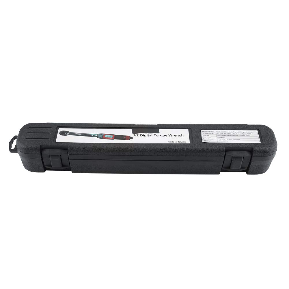 Rengue 1 Cyfrowy Klucz Dynamometryczny z Napędem 2 Cali, Klucz Zatrzaskowy z Podświetleniem LED, od 30 do 150 Ft Lb z konwersją Nm na Lb, Ergonomiczny Uchwyt do Napraw Samochodów i Użytku Domowego