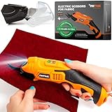 Electric Scissors for Fabric – Cordless Electric Fabric Scissors with Ergonomic Grip, Rechargeable Electric Fabric Cutter for Sewing, Crafts, Quilting & DIY