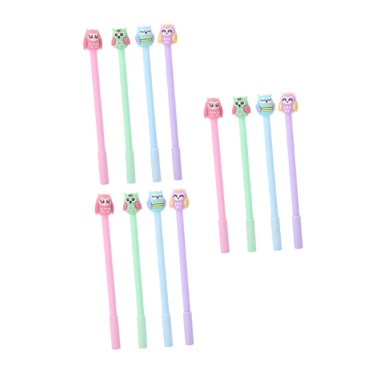 MAGICLULU 3 Set di Penne in Silicone con Inchiostro Gel Cancelleria Scolastica Design a Forma di Gufo Penne per Studenti per Ragazzi E Ragazze Adulti 12 Pezzi*3