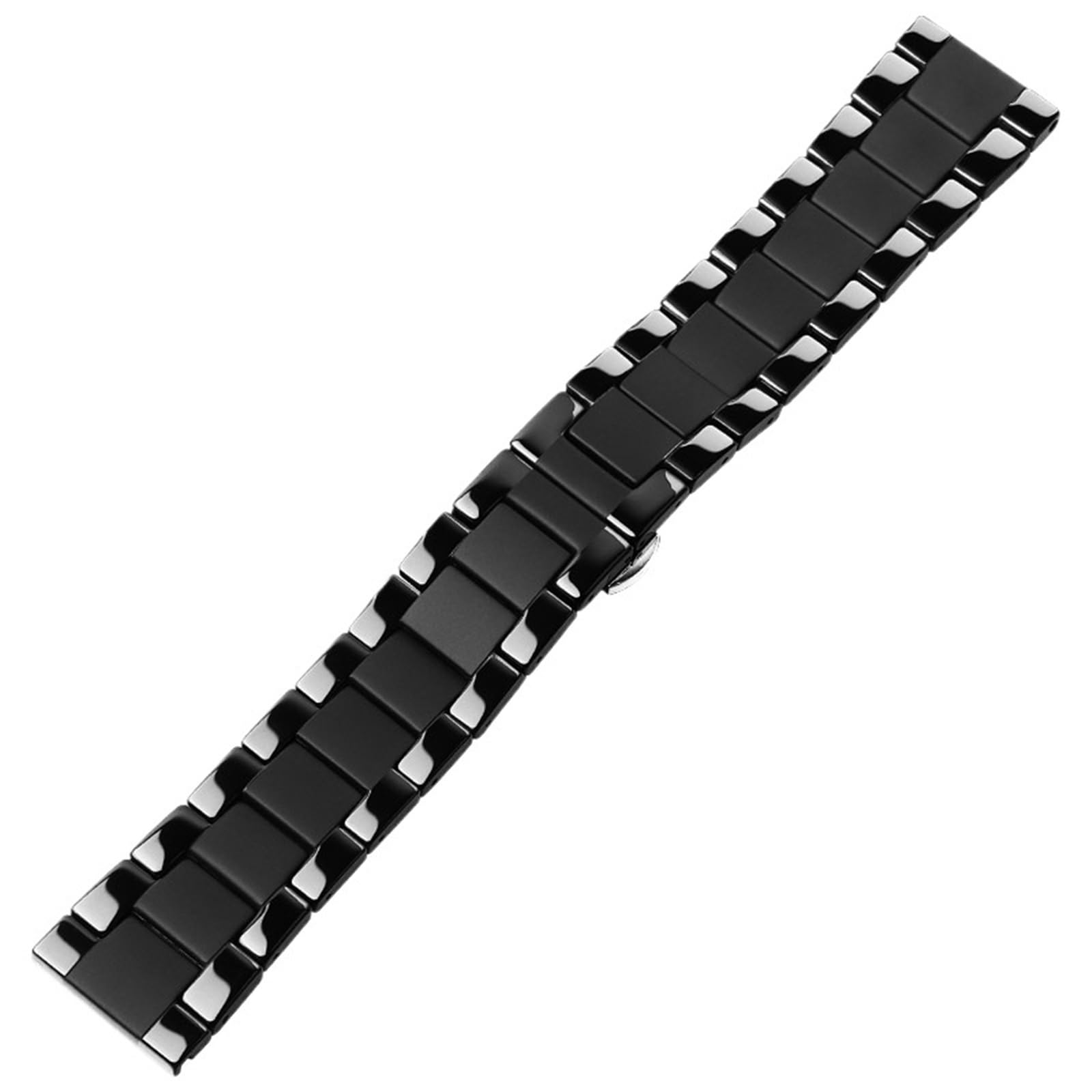 Bracelet montre céramique 18mm noir mat élégant et fermoir rapide