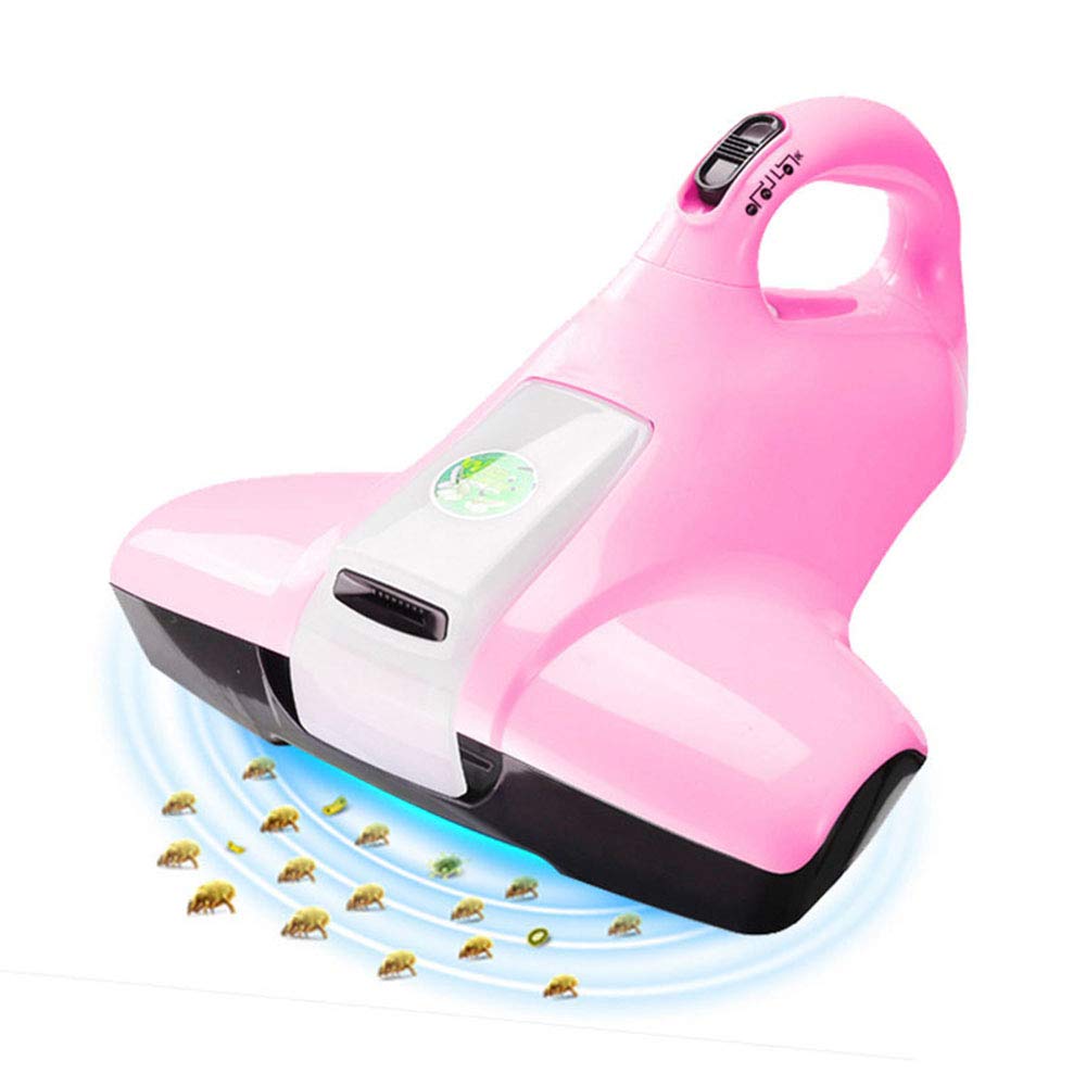 Aspirador Mites Collector Mini-Limpiadores Elimina los ácaros domésticos con luz Ultravioleta UV, Aspirador de Mano para colchones, Color Rosa