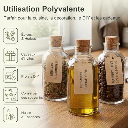 Mini bouteille verre vide de 100ml à offrir : idéal pour mignonette alcool - 5