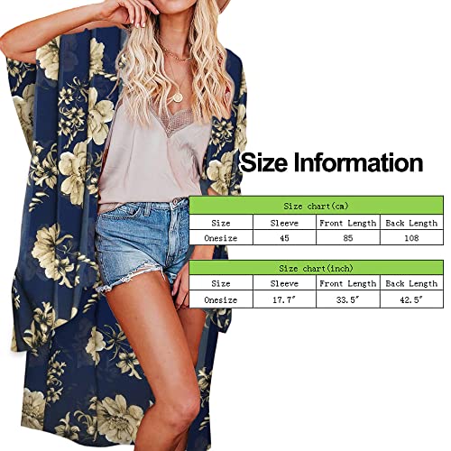 Image of Jayscreate Women's Breezy Summer Boho Kimonos Sheer Beach Cardigan Cover Up