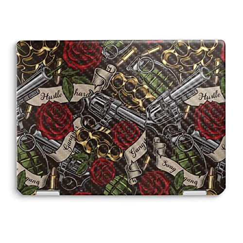 Image of MightySkins Carbon Fiber Skin Compatible with HP Spectre x360 14 inch (2022) Full Wrap Kit - Gangster Life | Protective, Durable Textured Carbon Fiber Finish | Easy to Apply | Made in The USA