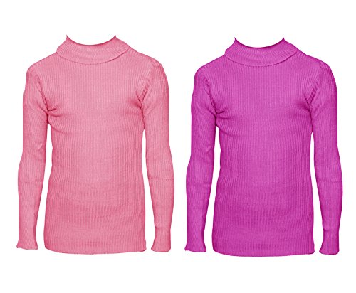 Image of IndiWeaves Boys Wollen Warm High Neck Full Sleeves T-Shirt /Inner /Skivvy for Winter (Pack of 2) Pink /Magenta 16 10110-0609-IW-P2-FREE