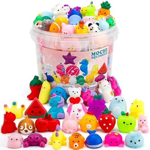 80 PCS Mochi Squishy Toys,Valentine's Day Easter Egg Fillers Birthday Gifts for Kids,Party Favors for Kids, Bulk Fidget Sensory Toys, Goodie Bag Fillers Treasure Box Classroom Prizes Cover