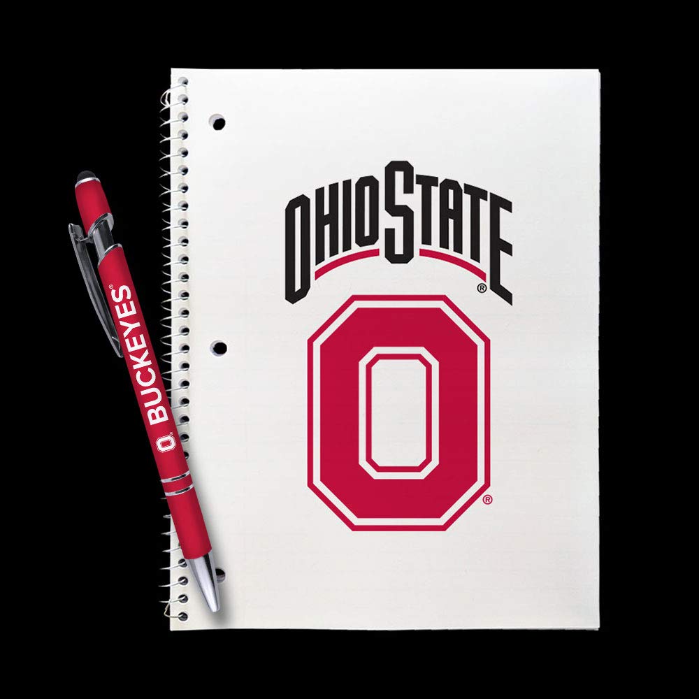 Greeting Pen Ohio State Buckeyes Gift Set -Spiral Notebook and Comfort Feel Metal Pen (2343)