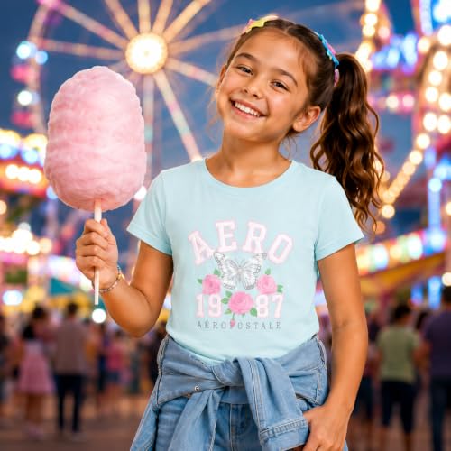 Image of Girls T Shirts - Soft Cotton Blend Short Sleeve Cute Graphic Tees - Classic Crewneck Logo Tee Girls Shirts (Sizes: 7-16)