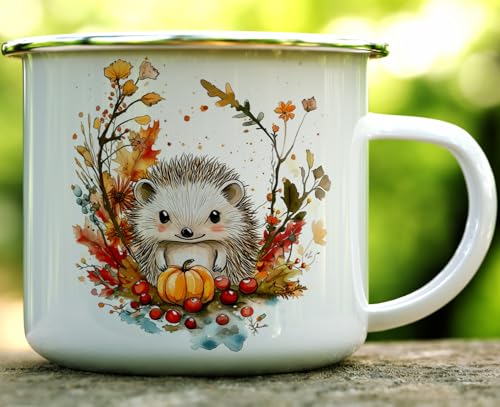 Taza campamento bosque otoño con diseño erizo 16oz miniatura 2
