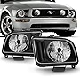AKKON - For 2005 2006 2007 2008 2009 Ford Mustang OE Direct Replacement Black Headlights Lamp Left + Right