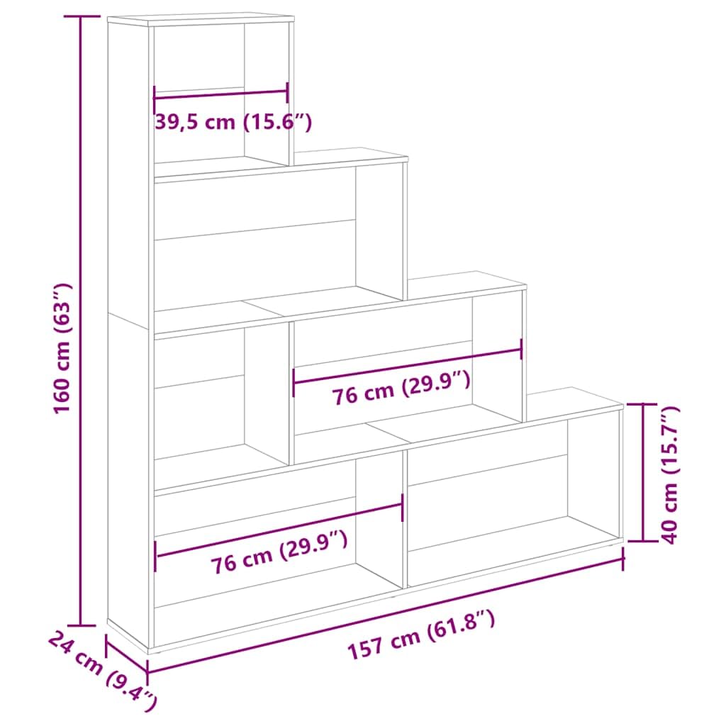 Generisch Bücherregal Altholz-Optik 157x24x160 cm Holzwerkstoff,Möbel,Regalsysteme,Bücherregale Bücherschränke-855888